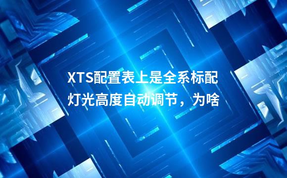 XTS配置表上是全系标配灯光高度自动调节，为啥