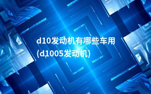 d10发动机有哪些车用(d1005发动机)