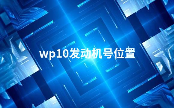 wp10发动机号位置