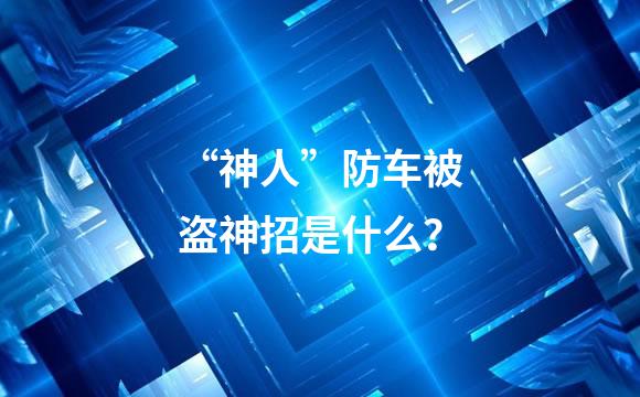 “神人”防车被盗神招是什么？