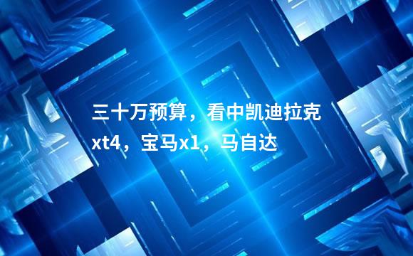三十万预算，看中凯迪拉克xt4，宝马x1，马自达