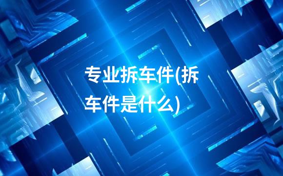 专业拆车件(拆车件是什么)