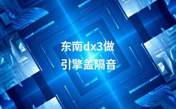 东南dx3做引擎盖隔音