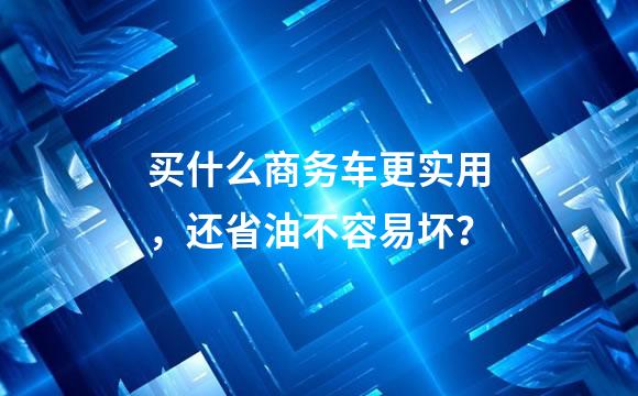 买什么商务车更实用，还省油不容易坏？