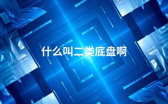什么叫二类底盘啊