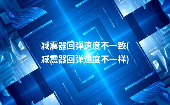 减震器回弹速度不一致(减震器回弹速度不一样)