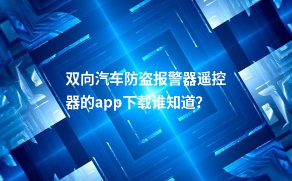 双向汽车防盗报警器遥控器的app下载谁知道？