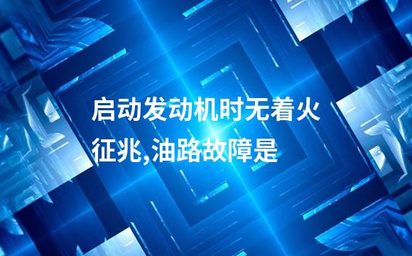 启动发动机时无着火征兆,油路故障是