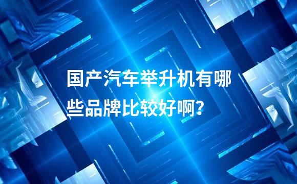 国产汽车举升机有哪些品牌比较好啊？
