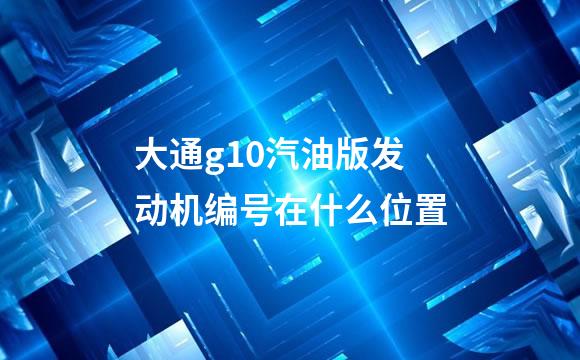 大通g10汽油版发动机编号在什么位置