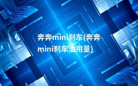 奔奔mini刹车(奔奔mini刹车油用量)