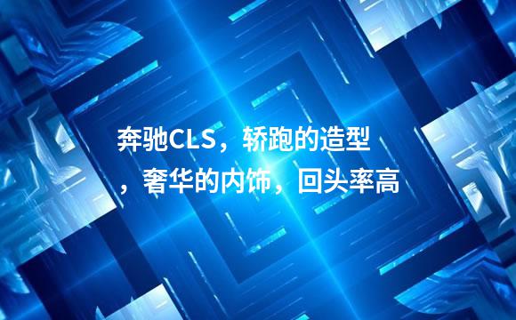 奔驰CLS，轿跑的造型，奢华的内饰，回头率高