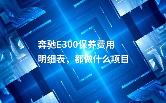 奔驰E300保养费用明细表，都做什么项目