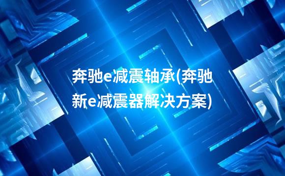 奔驰e减震轴承(奔驰新e减震器解决方案)