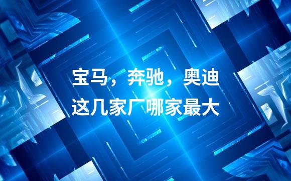 宝马，奔驰，奥迪这几家厂哪家最大