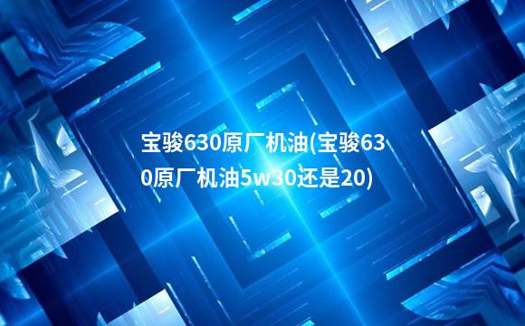 宝骏630原厂机油(宝骏630原厂机油5w30还是20)