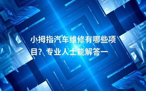 小拇指汽车维修有哪些项目？专业人士能解答一