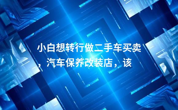 小白想转行做二手车买卖，汽车保养改装店，该