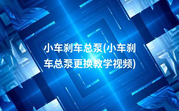 小车刹车总泵(小车刹车总泵更换教学视频)