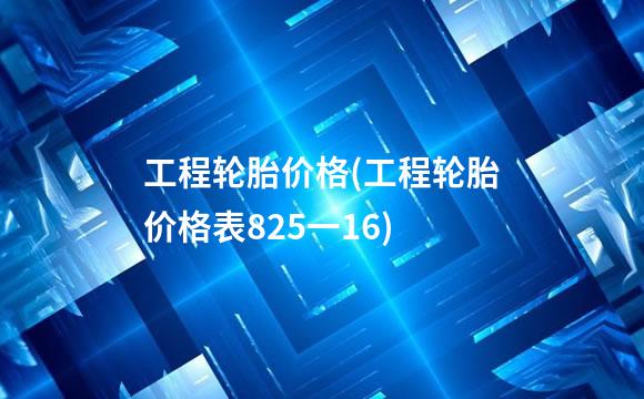 工程轮胎价格(工程轮胎价格表825一16)