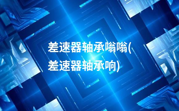 差速器轴承嗡嗡(差速器轴承响)