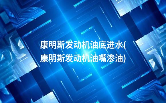 康明斯发动机油底进水(康明斯发动机油嘴渗油)