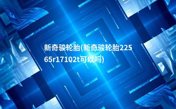 新奇骏轮胎(新奇骏轮胎22565r17102t可以吗)