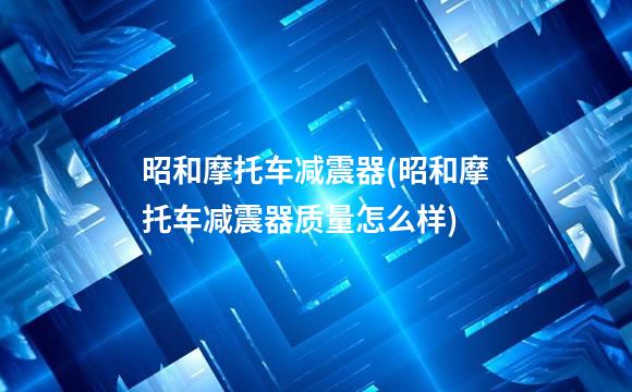 昭和摩托车减震器(昭和摩托车减震器质量怎么样)