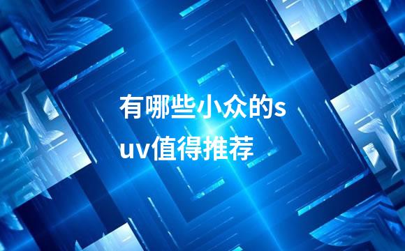 有哪些小众的suv值得推荐