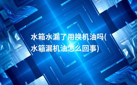 水箱水漏了用换机油吗(水箱漏机油怎么回事)