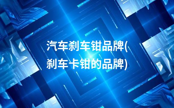汽车刹车钳品牌(刹车卡钳的品牌)