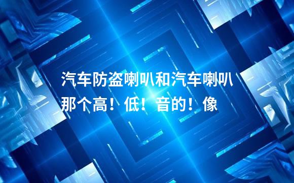 汽车防盗喇叭和汽车喇叭那个高！低！音的！像