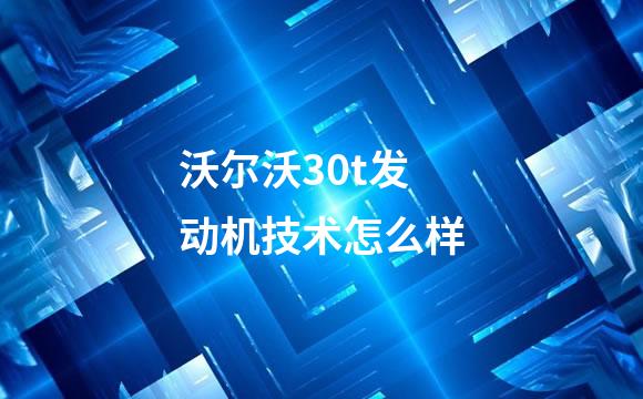 沃尔沃30t发动机技术怎么样