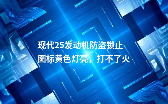 现代25发动机防盗锁止图标黄色灯亮，打不了火