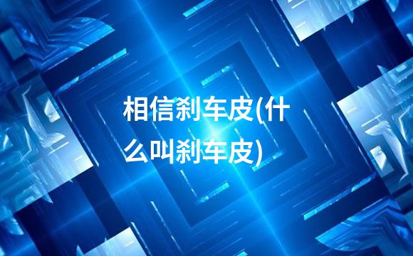 相信刹车皮(什么叫刹车皮)
