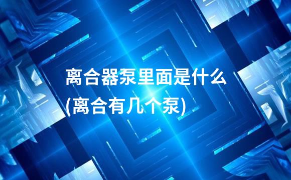 离合器泵里面是什么(离合有几个泵)