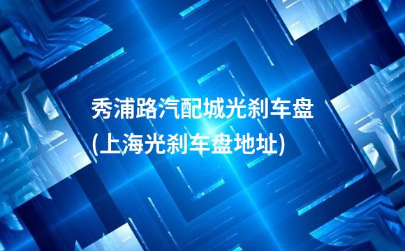 秀浦路汽配城光刹车盘(上海光刹车盘地址)