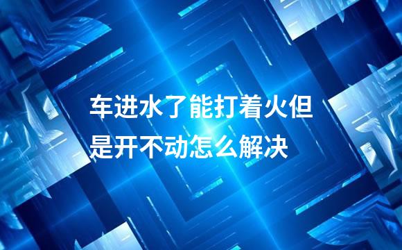 车进水了能打着火但是开不动怎么解决