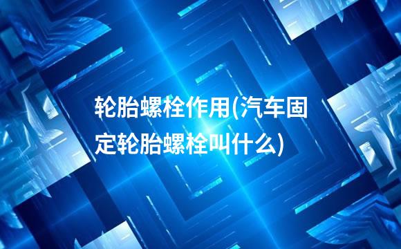 轮胎螺栓作用(汽车固定轮胎螺栓叫什么)