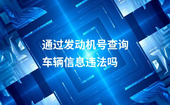 通过发动机号查询车辆信息违法吗