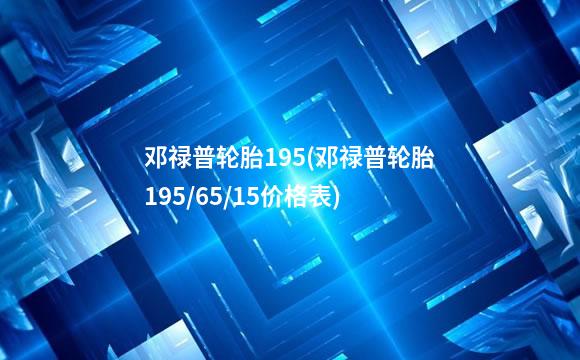 邓禄普轮胎195(邓禄普轮胎195/65/15价格表)